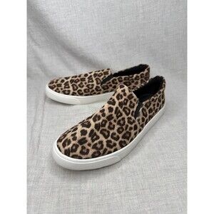 Soda Women's Reign slip-on sneakers oatmeal cheetah print Size 7.5 Leopard Comfy